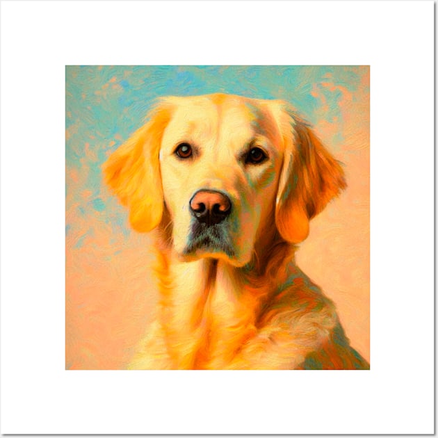 Majestic Furry Friend - Golden Retriever in Van Gogh Style, Labrador Retriever Doggo Wall Art by Star Fragment Designs